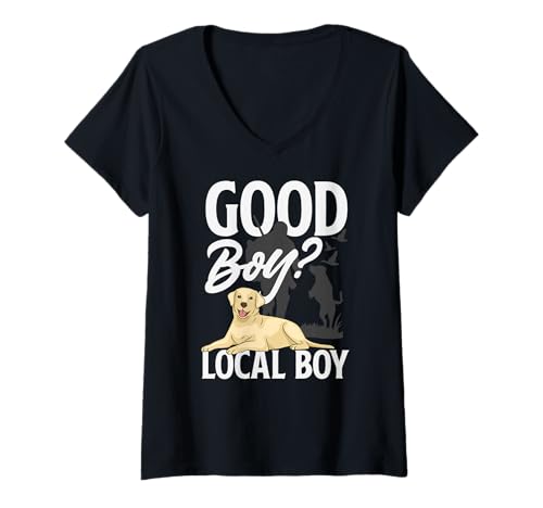 Damen Lustiger lokaler Junge Labrador Hund Ente Jagd T-Shirt mit V-Ausschnitt Damen Lustiger lokaler Junge Labrador Hund Ente Jagd T-Shirt mit V-Ausschnitt von Southern Labrador Local Boy Duck Hunting Dog gifts
