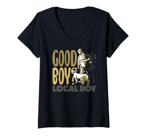 Damen Lustiger lokaler Junge Labrador Hund Ente Jagd T-Shirt mit V-Ausschnitt Damen Lustiger lokaler Junge Labrador Hund Ente Jagd T-Shirt mit V-Ausschnitt von Southern Labrador Local Boy Duck Hunting Dog gifts