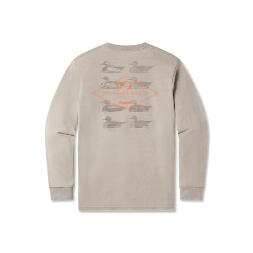 Southern Marsh Seawash Decoy Stamp T-Shirt für Herren, langärmelig, Hellgrau, XL von Southern Marsh