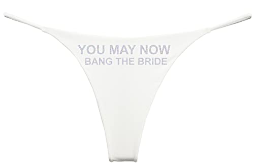 You May Now Bang The Bride Hochzeits-Tanga, G-String, glitzernd, Weiss/opulenter Garten, L von Southern Sisters