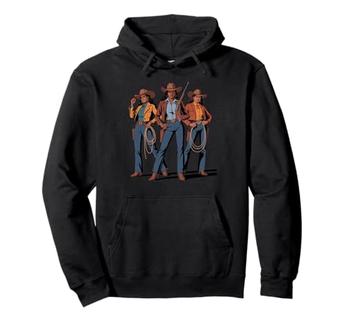 Black Cowgirl Trio, Westernmode, gewagte Rodeo-Kunst, Damen und Herren Pullover Hoodie von Southern Women Power Country Culture Sister Style
