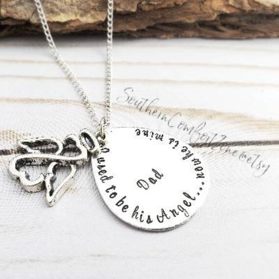 Ich War Sein Engel, Jetzt Ist Er Mein - Halskette Schmuck Erinnerung Verlust Ehemann Papa Himmel Sympathie Kind Mutter von SouthernComfortZone