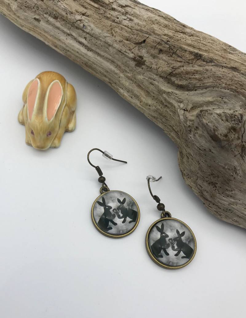 Bronzefarbenes Wald Kaninchen Ohrringe | E4 von SouthernOceanDesigns