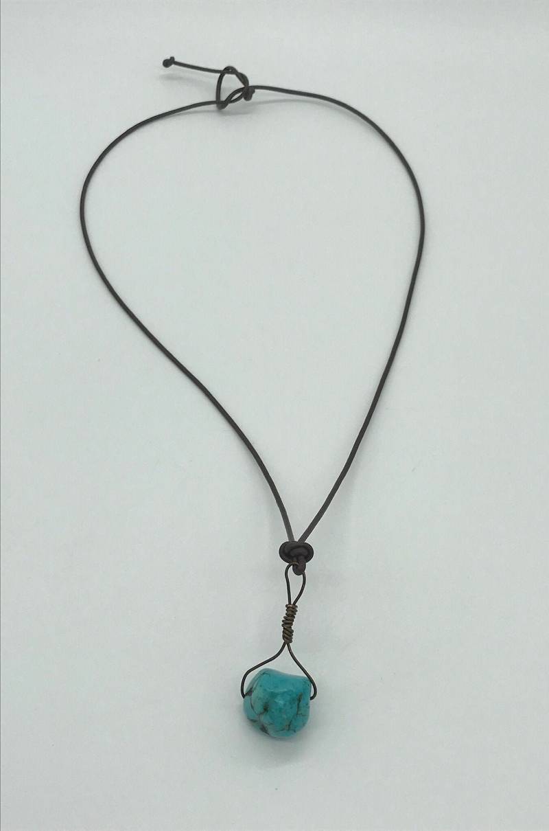 Chunky Türkis Leder Halskette | N60 von SouthernOceanDesigns