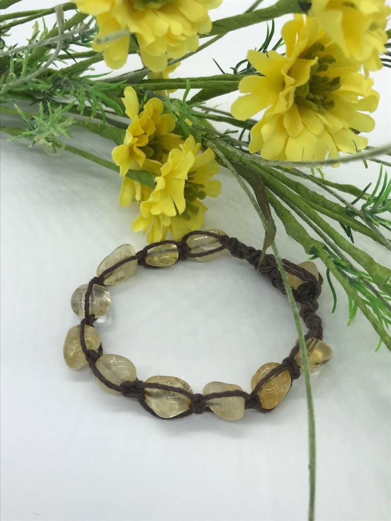 Citrin-stein & Hanf Armband | B27 von SouthernOceanDesigns