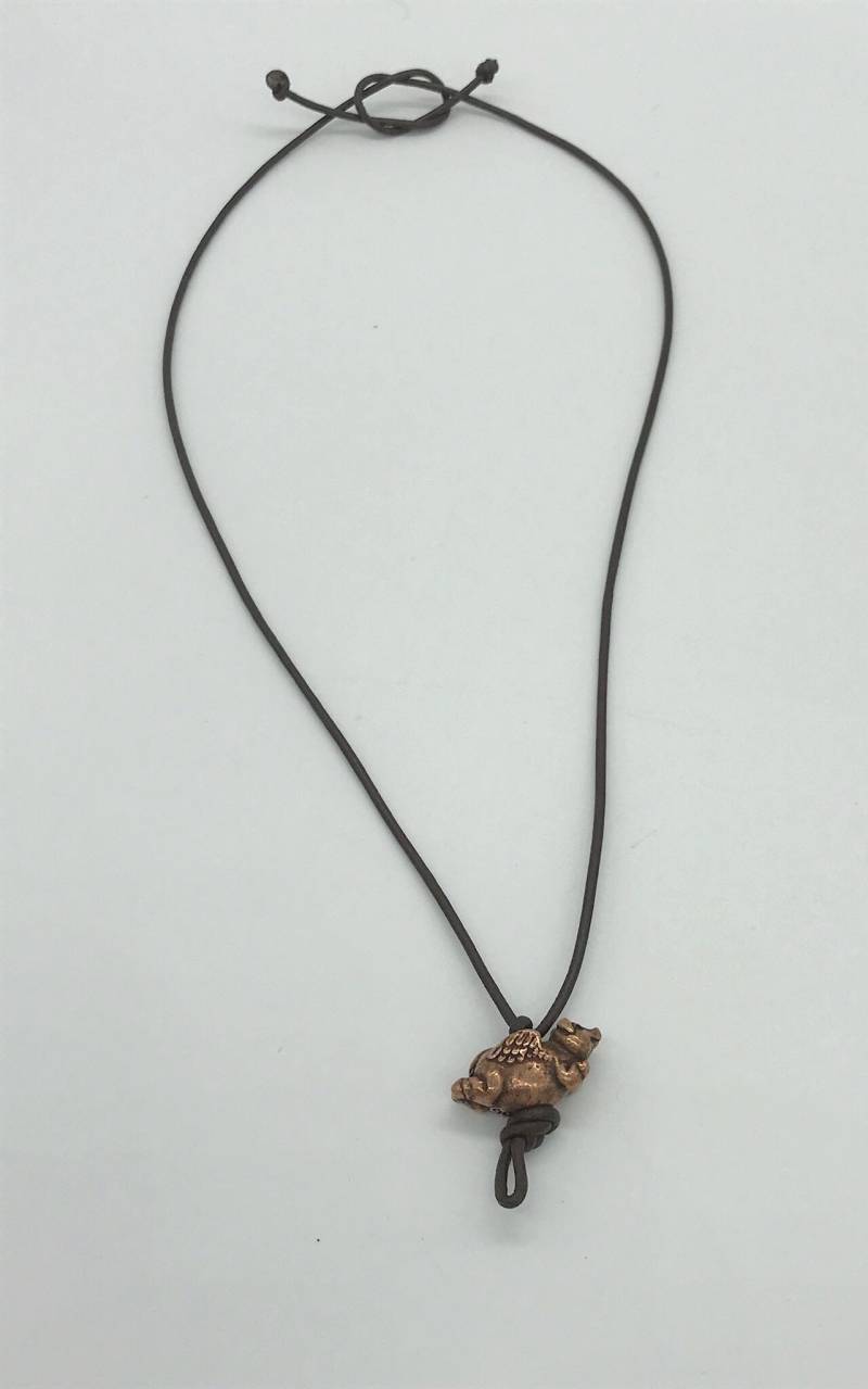 Wenn Schweine Fliegen Kupfer Halskette Leder | N50 von SouthernOceanDesigns