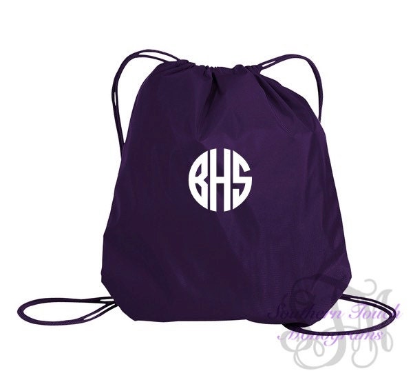 Kordelzug-Rucksack Mit Monogramm Personalisierter Turnbeutel von SouthernTouchMono