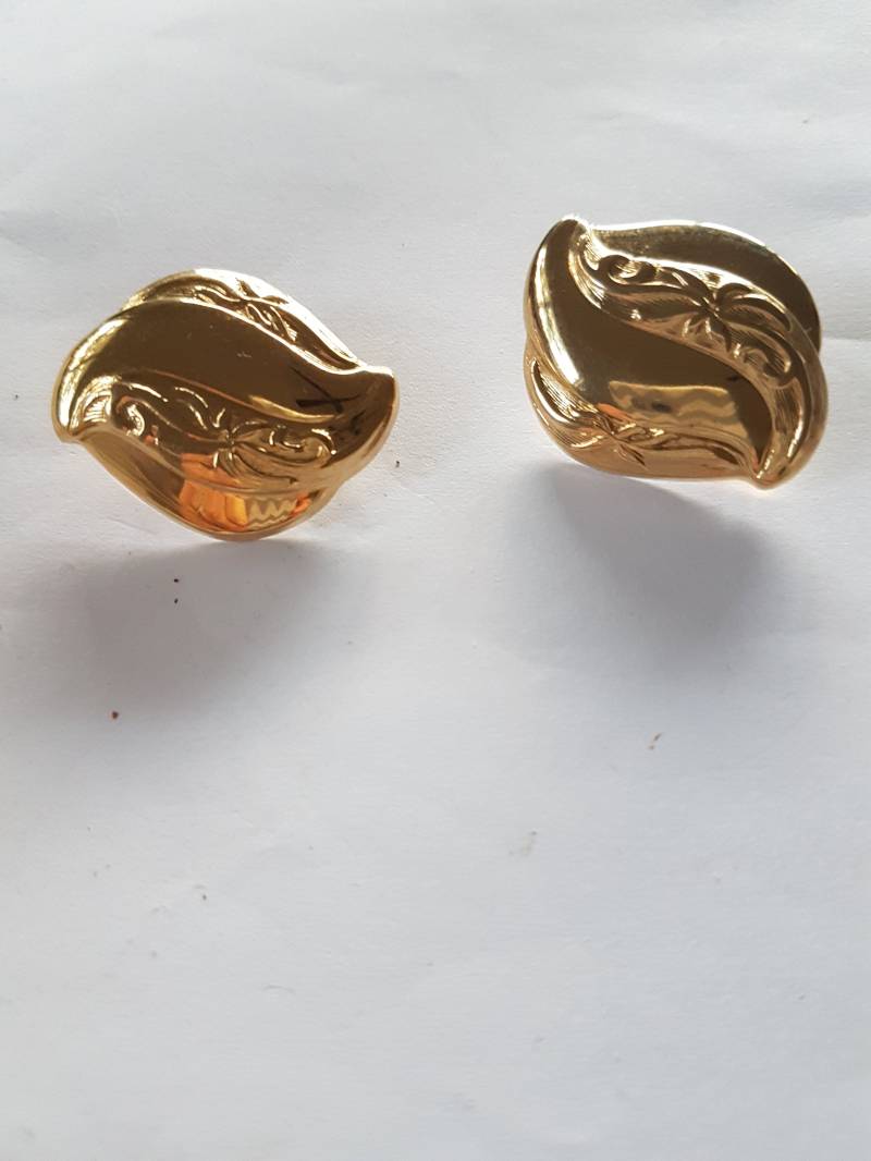 Earrings Vintage-Atemberaubende Goldtone Design-statement Glamouröser Clip Auf Rückseiten Kostümschmuck Aus Verstorbenen Anwesen von Southernhouse