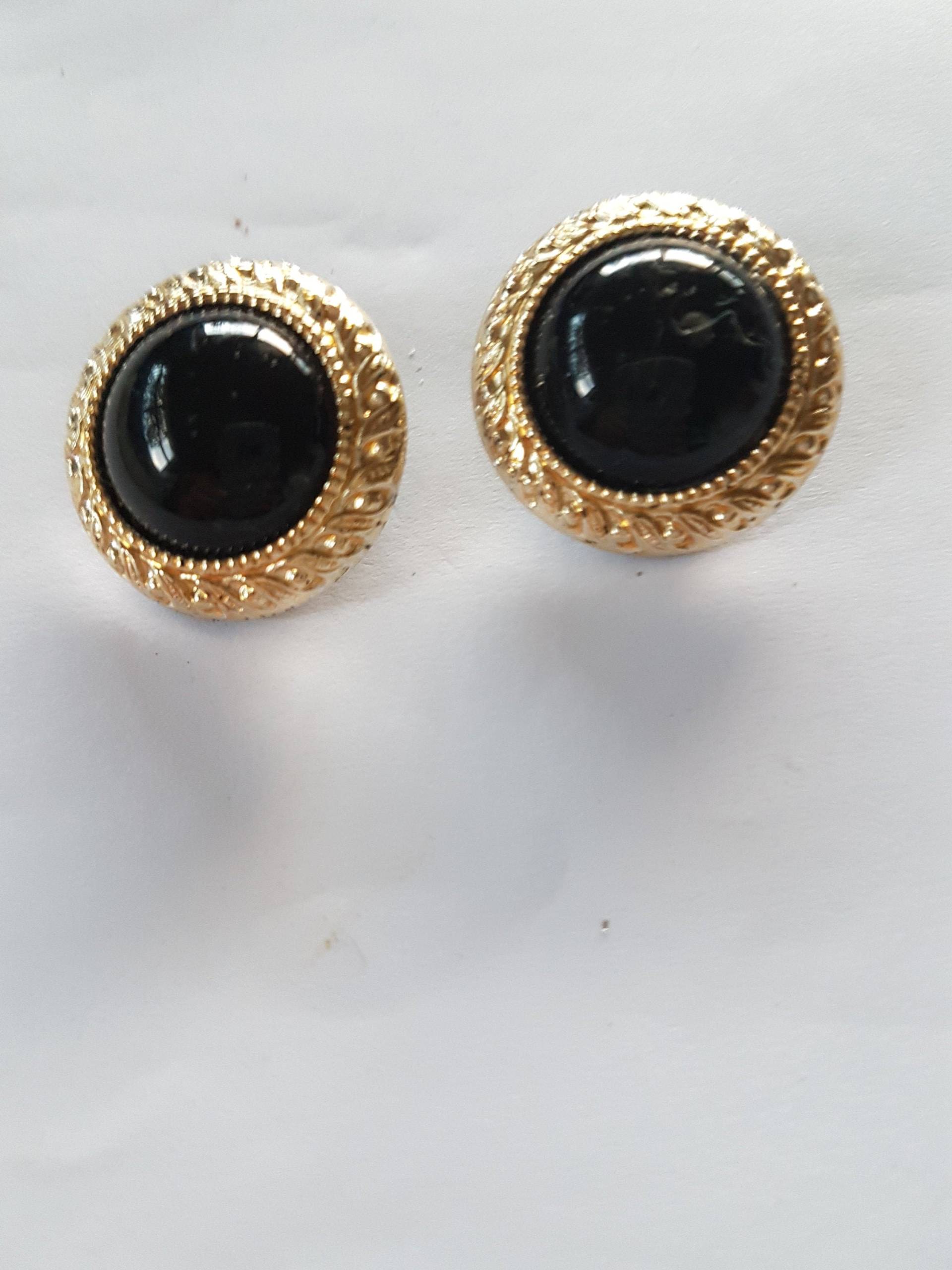 Earrings Vintage Atemberaubende Moosgrün Goldtone Design-statement Glamouröser Clip Auf Dem Rücken Kostümschmuck Aus Verstorbenen Anwesen von Southernhouse