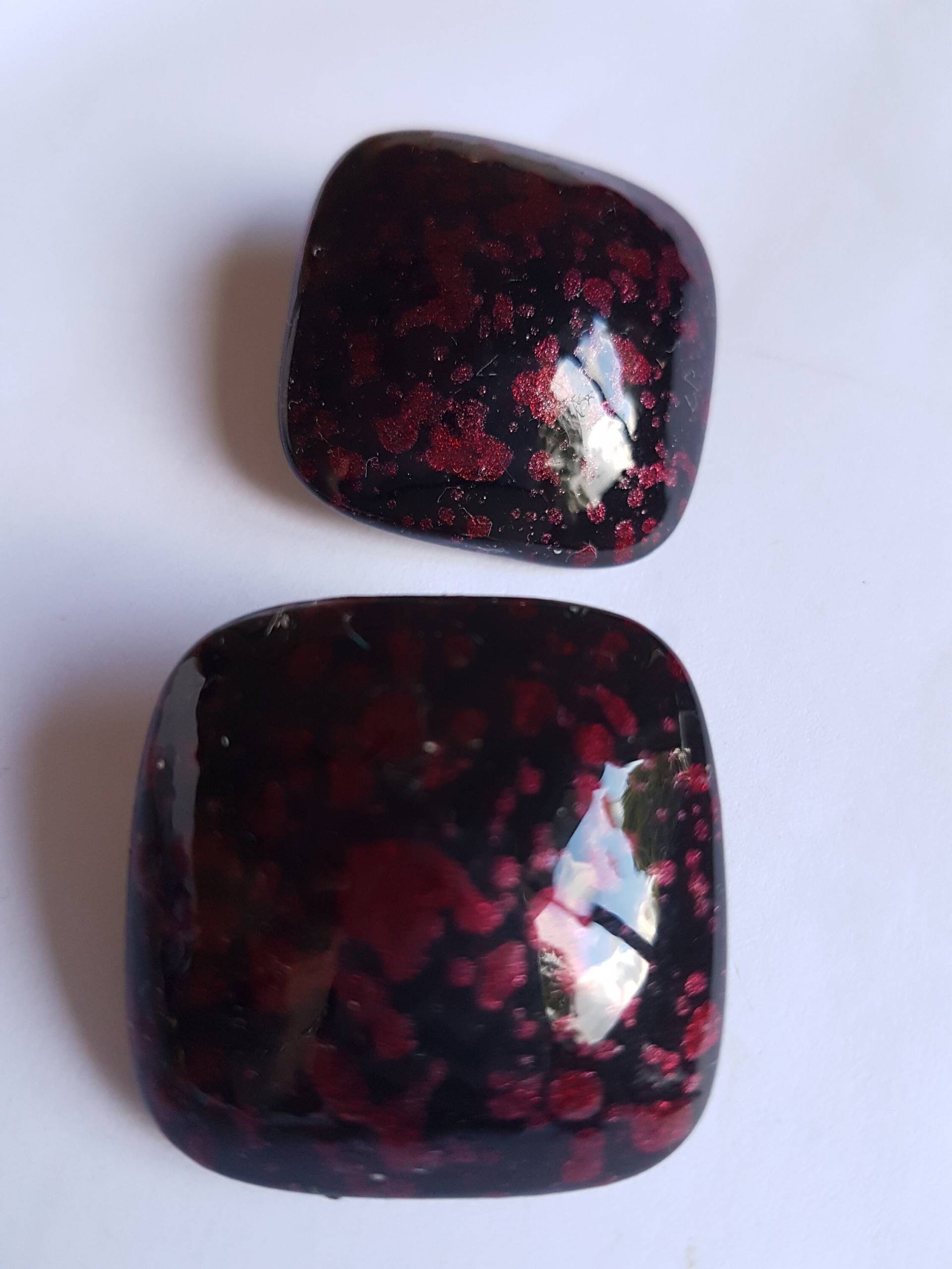 Earrings Vintage-Backn-Back-Schwarze Plätze Statements Glamouröser Clip Auf Dem Rücken Kostümschmuck Aus Verstorbenen Anwesen von Southernhouse
