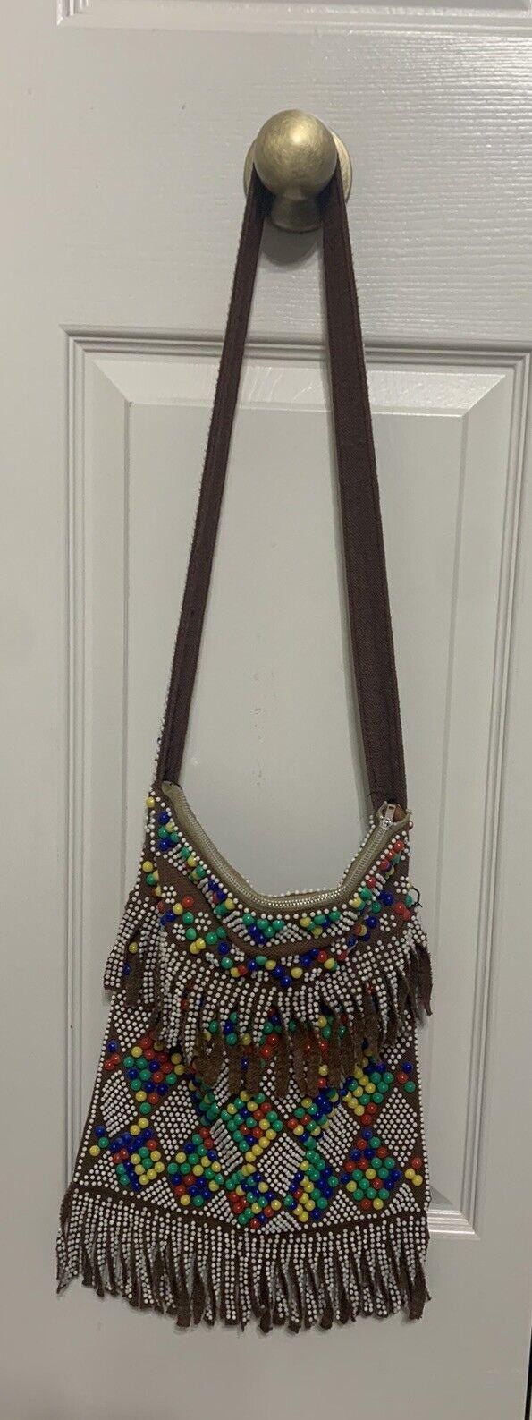 1960 Multi Color Candy Dot Perlen Hippie Umhängetasche Retro Fransen Vtg von Southernreseller