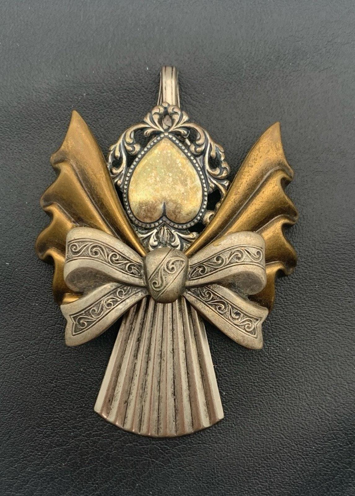 Vintage Atemberaubende Handgemachte Multi Tone Engel Kleid Clip Löffel Brosche von Southernreseller