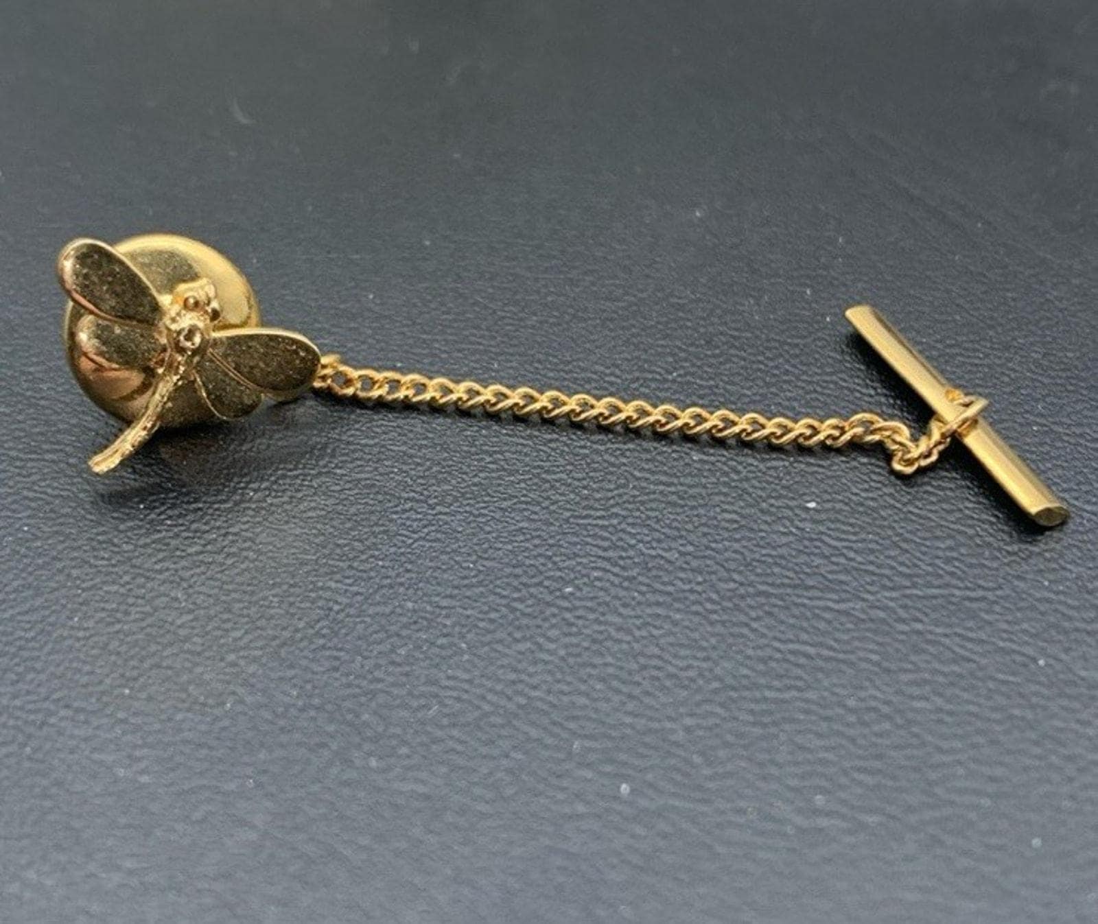 Vintage Gold Ton Libelle Krawatte Tack Anstecknadel von Southernreseller