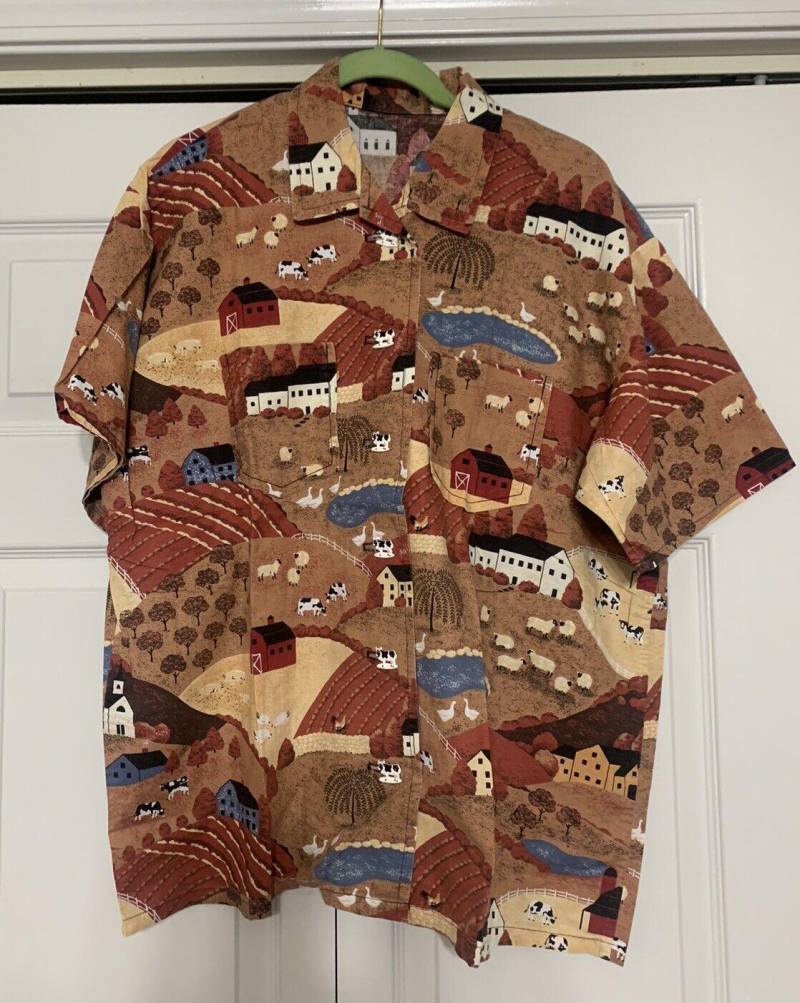 Vintage Handmade Bauernhaus Mid West Farm Szene Knopf Top Kuh Knöpfe L/Xl von Southernreseller