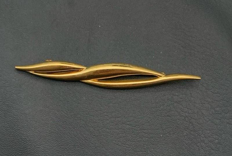 Vintage Monet Gold Ton Abstrakte Brosche Signiert von Southernreseller