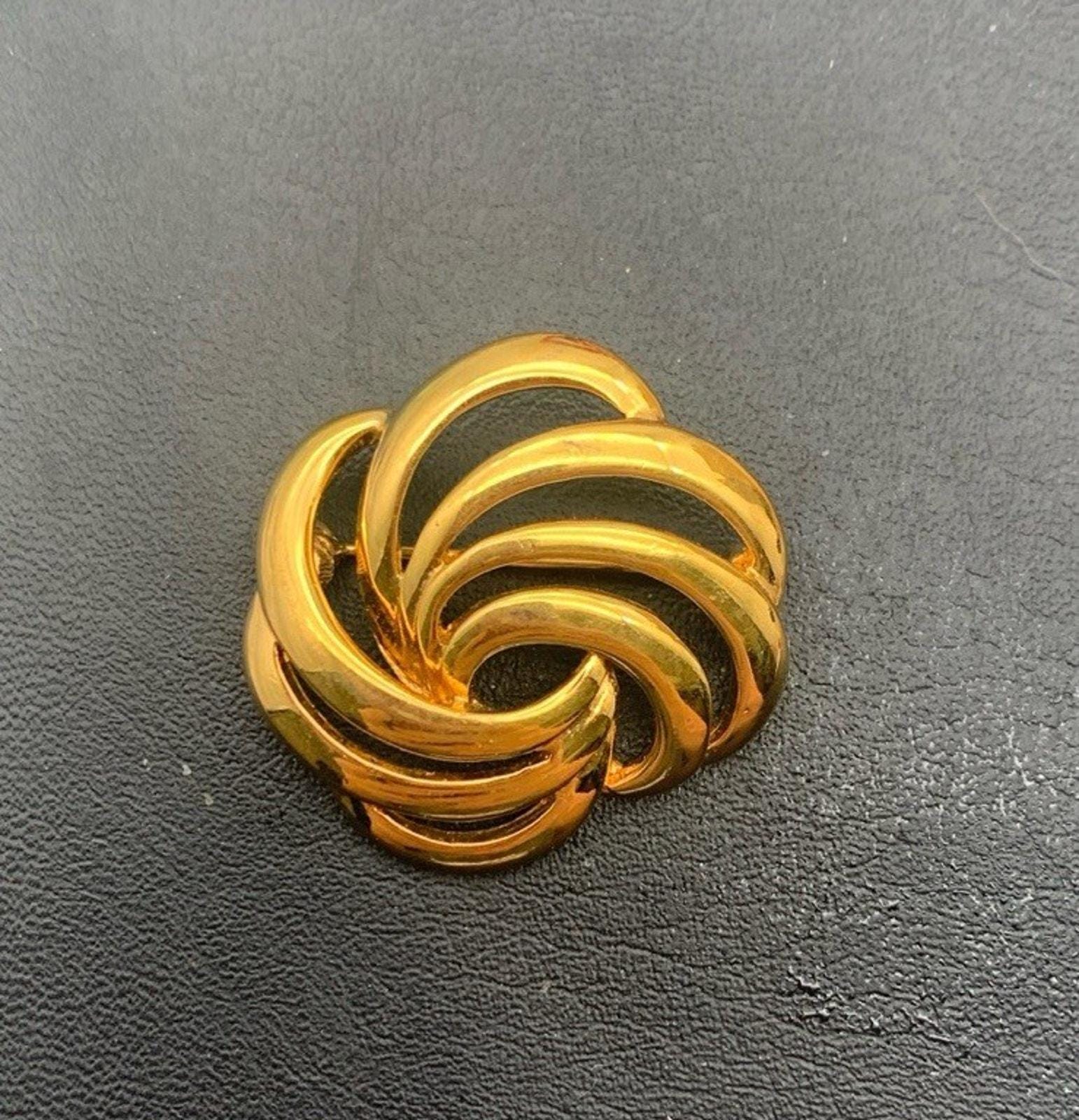 Vintage Napier Swirl Knoten Brosche Pin Signiert Gold Ton von Southernreseller
