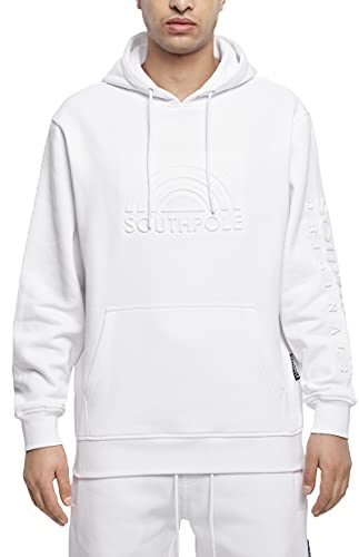 Southpole Herren 3D Print Hoody Kapuzenpullover, White, L von Southpole