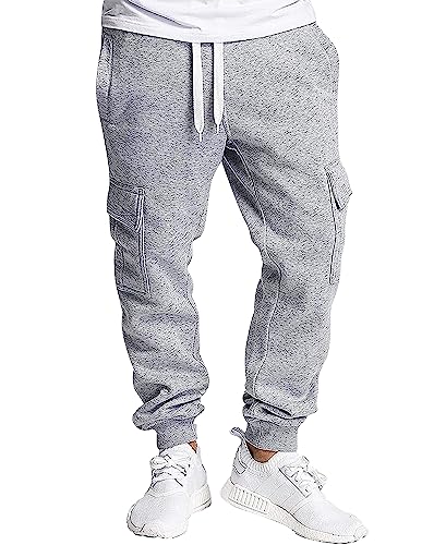 Southpole Herren Active Basic Jogger Fleece Pants Jogginghose, Grau Meliert (C), XL von Southpole
