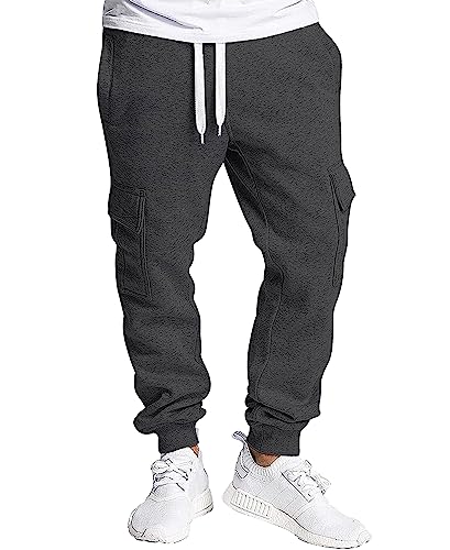 Southpole Herren Active Basic Jogger Fleece Pants Jogginghose, Heather Charcoal, M von Southpole