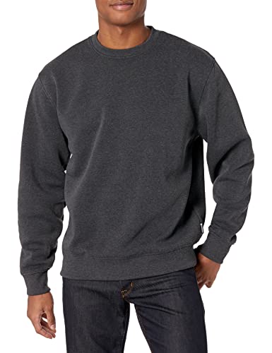 Southpole Herren Basic Fleece Crewneck Sweatshirt, kohleschwarz meliert, Large von Southpole