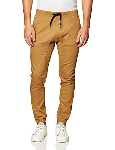 Southpole Herren Basic Stretch-Twill-Jogginghose – Reg und Big & Tall Größen Freizeithosen, Tabak-Braun, XX-Large von Southpole