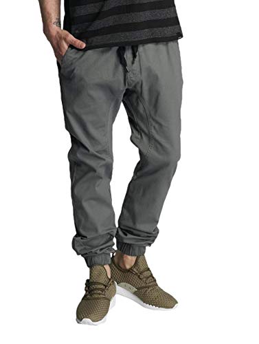 Southpole Herren Basic Stretch-Twill-Jogginghose – Reg und Big & Tall Größen Lässige Hose, grau dunkel, 5XL von Southpole