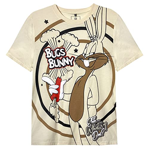 Southpole Herren Bugs Bunny halbem Puff-Aufdruck T-Shirt, W1081-creme, Klein von Southpole