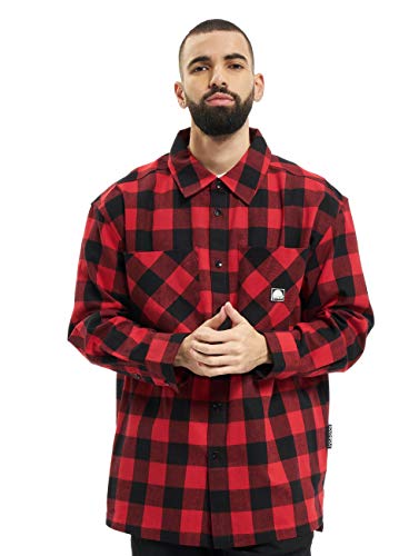 Southpole Herren Check Flannel Shirt Hemd, red, L von Southpole