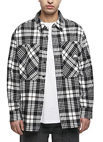 Southpole Herren Checked Woven Shirt Hemd, Black/White, M von Southpole