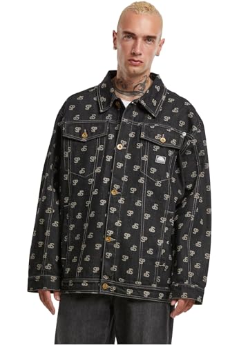 Southpole Bleched AOP Denim Jacket raw Black, M von Southpole