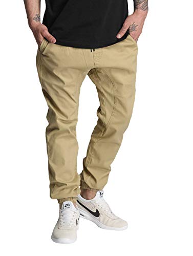 Southpole Herren Joggerhose Basic Stretch Twill - Braun - X-Groß von Southpole