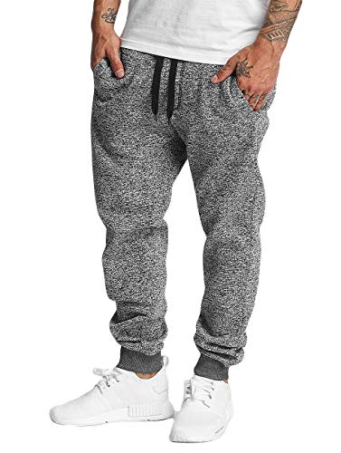 Southpole Herren Melierte Fleece-Sweatpants – Normale Größen Trainingshose, Grau (marmoriert), Mittel von Southpole