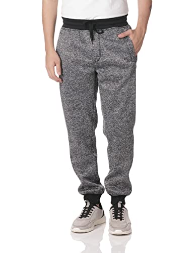 Southpole Herren Melierte Fleece-Sweatpants – Normale Größen Trainingshose, New Marled Black von Southpole