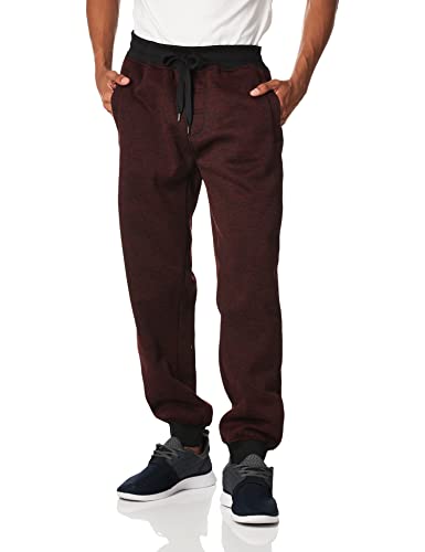 Southpole Herren Melierte Fleece-Sweatpants – Normale Größen Trainingshose, New Marled Burgundy Southpole Herren Melierte Fleece-Sweatpants – Normale Größen Trainingshose, New Marled Burgundy von Southpole