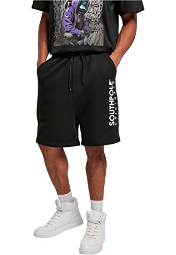 Southpole Herren Southpole Basic Sweat Shorts, black, S von Southpole