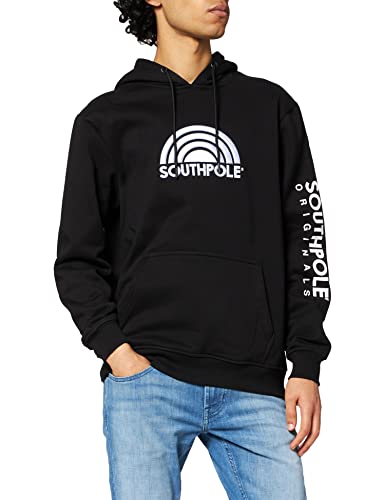 Southpole Herren Southpole Halfmoon Hoody Kapuzenpullover, Schwarz, L von Southpole