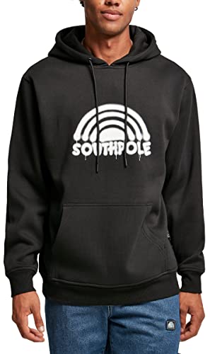 Southpole Herren Southpole Spray Logo Hoody Hooded Sweatshirt, Schwarz, L von Southpole