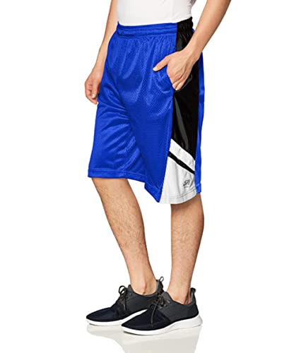 Southpole Herren Sportliche Fitness Netzstoff mit Taschen, leicht, schnell trocknend, atmungsaktiv Shorts, Königlich (Royal), Groß von Southpole