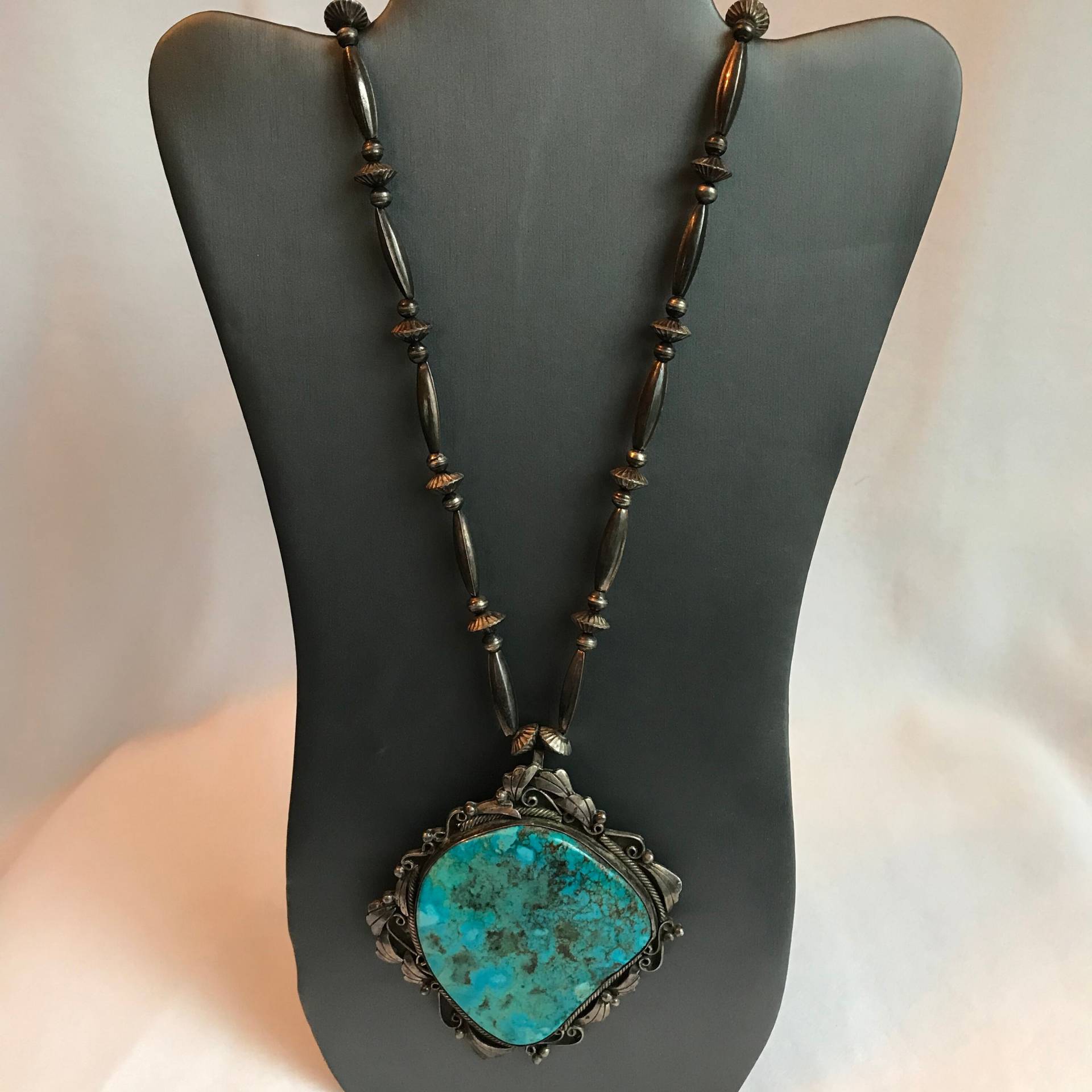 Justin Morris Signierte Türkis Und Silber Anhänger Halskette von SouthwestOriginalsUS