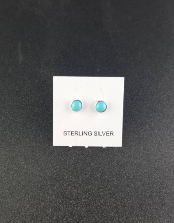 3mm Klein, 4mm Südwesten Türkis Ohrstecker, Kleine Ohrstecker Sterling Silber Ohrringe von SouthwestTQ