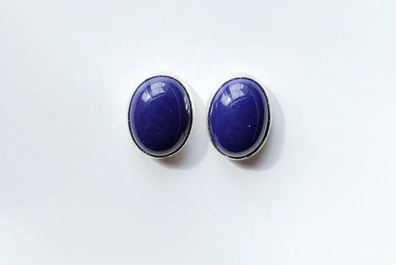 Lapis Oval Ohrstecker Sterling Silber - Post Ohrringe 7x9mm Lapis Oval Ohrstecker Sterling Silber - Post Ohrringe 7x9mm von SouthwestTQ