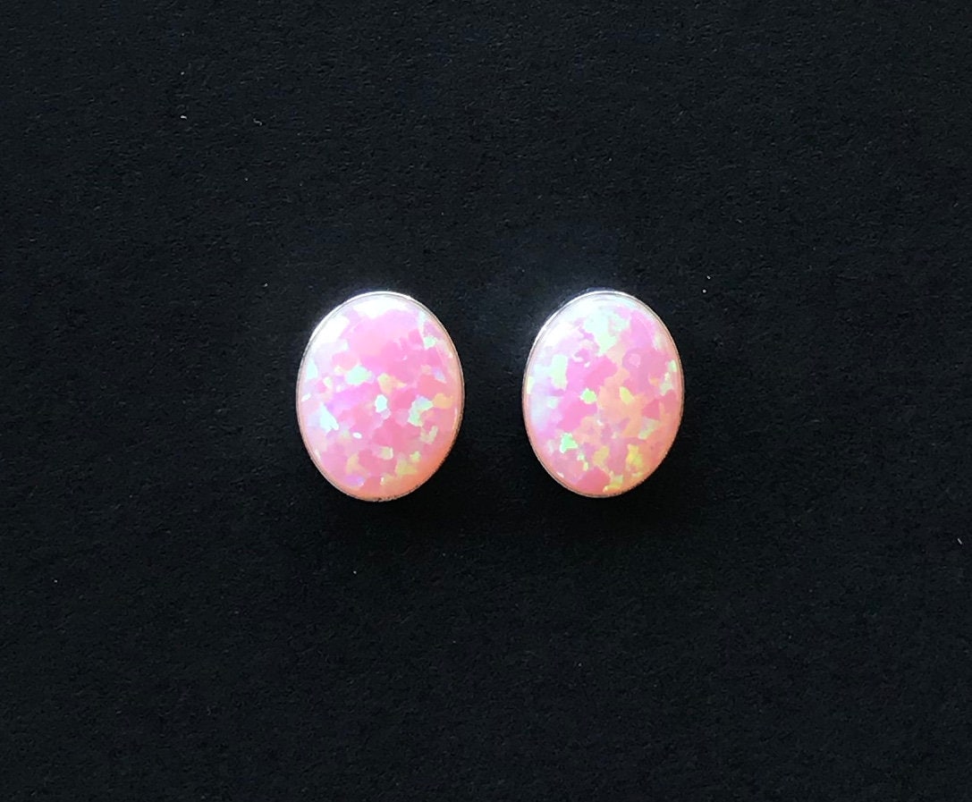 Rosa Opal Oval Ohrstecker - Sterling Silber 7 X 9 Mm, 6 8 Mm Rosa Opal Oval Ohrstecker - Sterling Silber 7 X 9 Mm, 6 8 Mm von SouthwestTQ