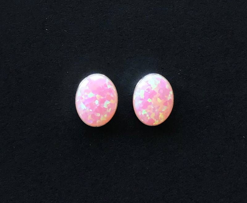 Rosa Opal Oval Ohrstecker - Sterling Silber 7 X 9 Mm, 6 8 Mm Rosa Opal Oval Ohrstecker - Sterling Silber 7 X 9 Mm, 6 8 Mm von SouthwestTQ