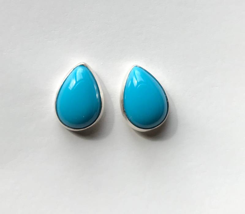 Türkis Teardrop Ohrstecker - Sterling Silber 7 X 9 Mm Türkis Teardrop Ohrstecker - Sterling Silber 7 X 9 Mm von SouthwestTQ