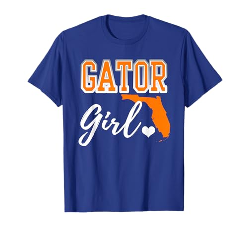 Gator Girl Florida Herz Karte Form Souvenir Geschenk für Frauen T-Shirt von Souvenir Gifts for Women Men and Kids