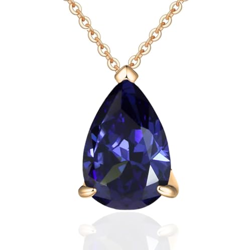 Damen-Halskette Gold 18 K – Schmuck mit Anhänger raffiniert – Halskette Monat Engelstränen – Geburtsstein – Geschenkidee – Damenschmuck vergoldet – Halskette mit Anhänger – hypoallergen – Geschenk für von Souvenir Magique