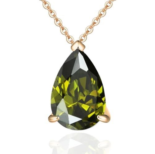Damen-Halskette Gold 18 K – Schmuck mit Anhänger raffiniert – Halskette Monat Engelstränen – Geburtsstein – Geschenkidee – Damenschmuck vergoldet – Halskette mit Anhänger – hypoallergen – Geschenk für von Souvenir Magique