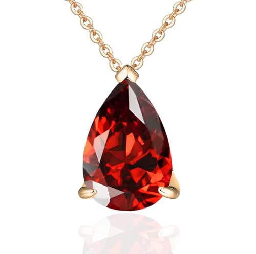 Damen-Halskette Gold 18 K – Schmuck mit Anhänger raffiniert – Halskette Monat Engelstränen – Geburtsstein – Geschenkidee – Damenschmuck vergoldet – Halskette mit Anhänger – hypoallergen – Geschenk für von Souvenir Magique