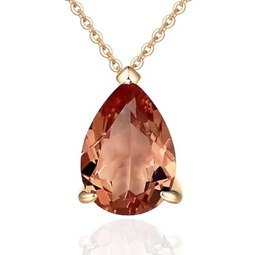 Damen-Halskette Gold 18 K – Schmuck mit Anhänger raffiniert – Halskette Monat Engelstränen – Geburtsstein – Geschenkidee – Damenschmuck vergoldet – Halskette mit Anhänger – hypoallergen – Geschenk für von Souvenir Magique