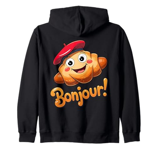 Kids France Cute Croissant Baskenmütze Französisch Sprache Bonjour Kapuzenjacke von Souvenir Paris France Toddlers Teens Boys Girls